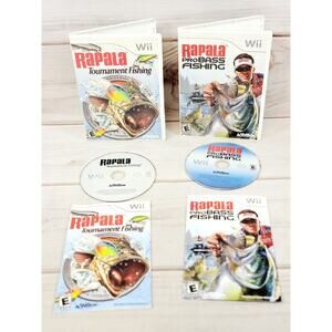 Rapala Tournament Fishing + Rapala Pro Bass Fishing Nintendo Wii CIB, 2 game lot